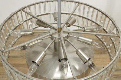 Lobmeyr Glass Chrome Ceiling Fixture