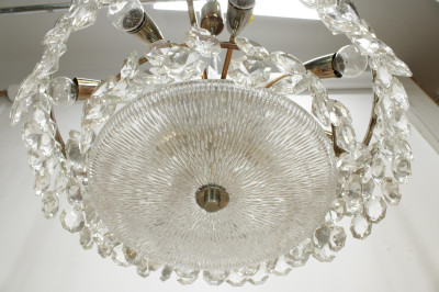 1970s Lobmeyr Style Chrome Ceiling Fixture