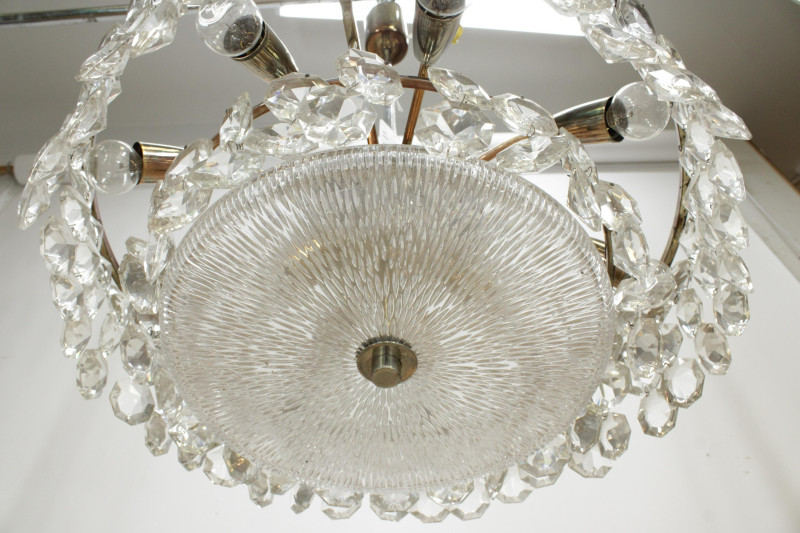 1970s Lobmeyr Style Chrome Ceiling Fixture