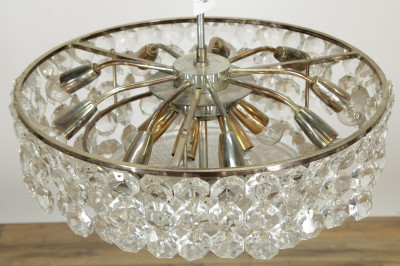 1970s Lobmeyr Style Chrome Ceiling Fixture