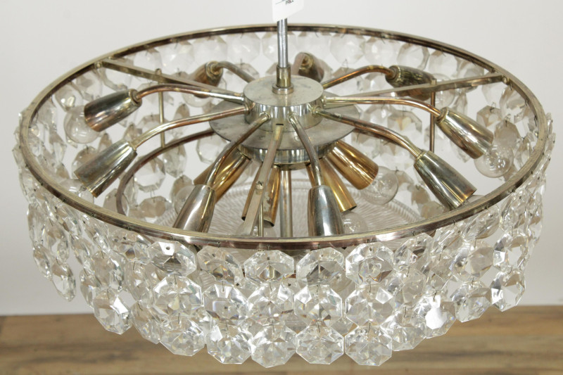 1970s Lobmeyr Style Chrome Ceiling Fixture