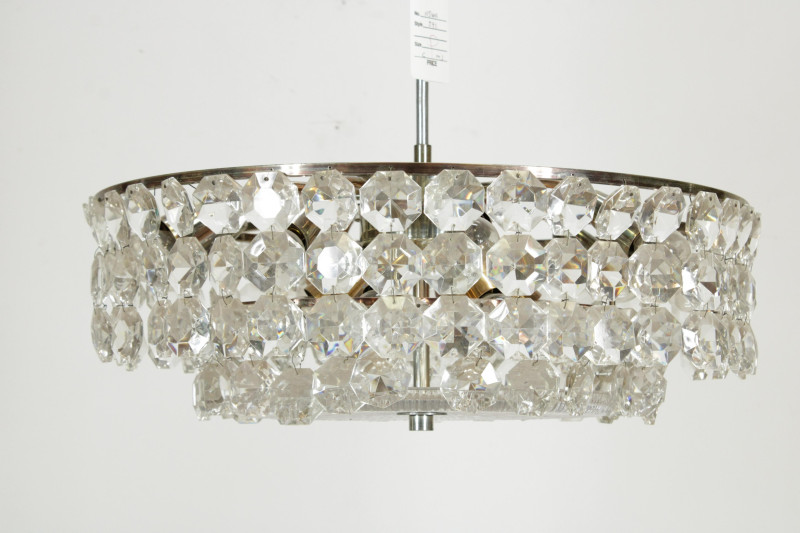 1970s Lobmeyr Style Chrome Ceiling Fixture