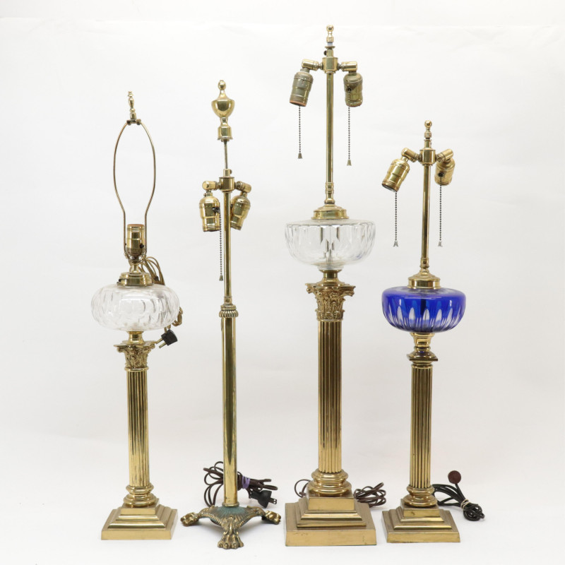 2 Brass Hinks and Sons Table Lamps others