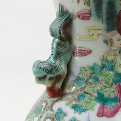 Chinese Famille Rose Porcelain Vase / Lamp