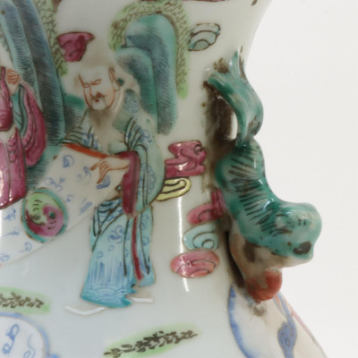 Chinese Famille Rose Porcelain Vase / Lamp