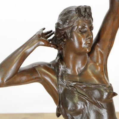 Bronze Patinated White Metal Figural Lamp