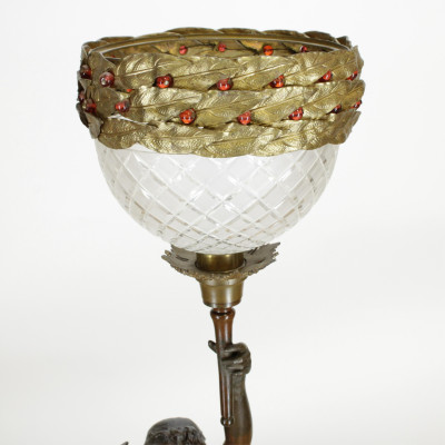 Bronze Patinated White Metal Figural Lamp