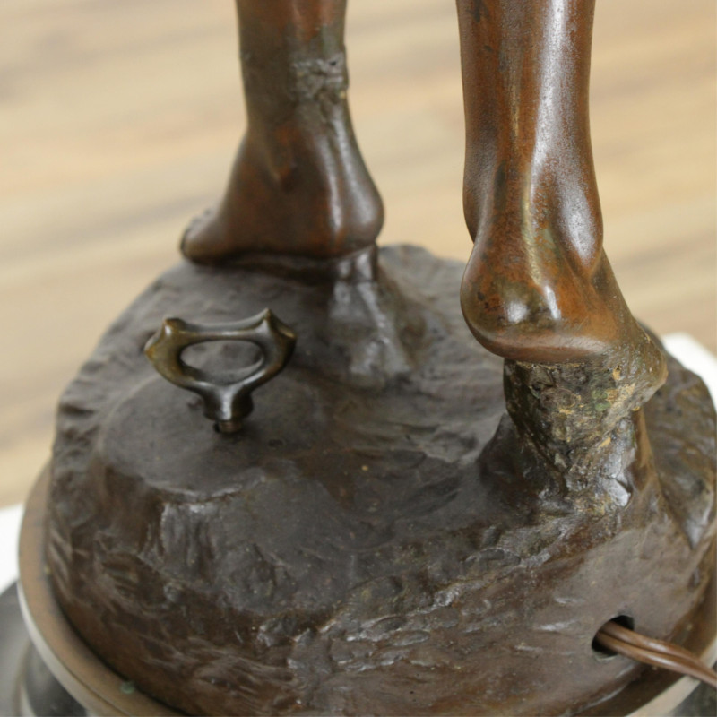 Bronze Patinated White Metal Figural Lamp