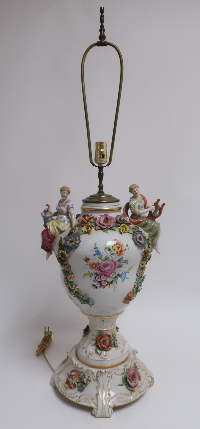 Schierholtz Figural Porcelain Lamp Early 20th C