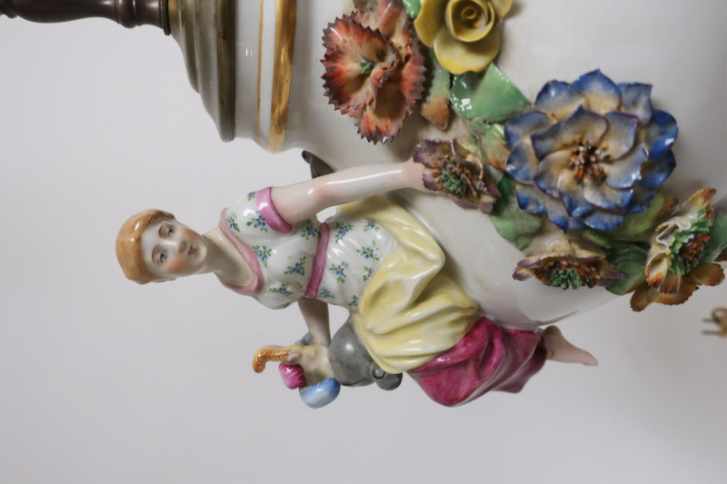 Schierholtz Figural Porcelain Lamp Early 20th C