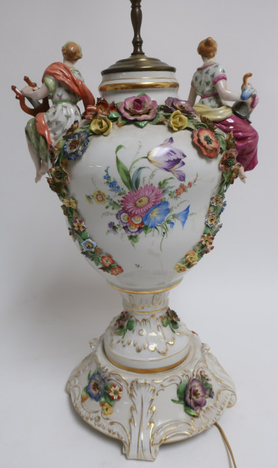 Schierholtz Figural Porcelain Lamp Early 20th C