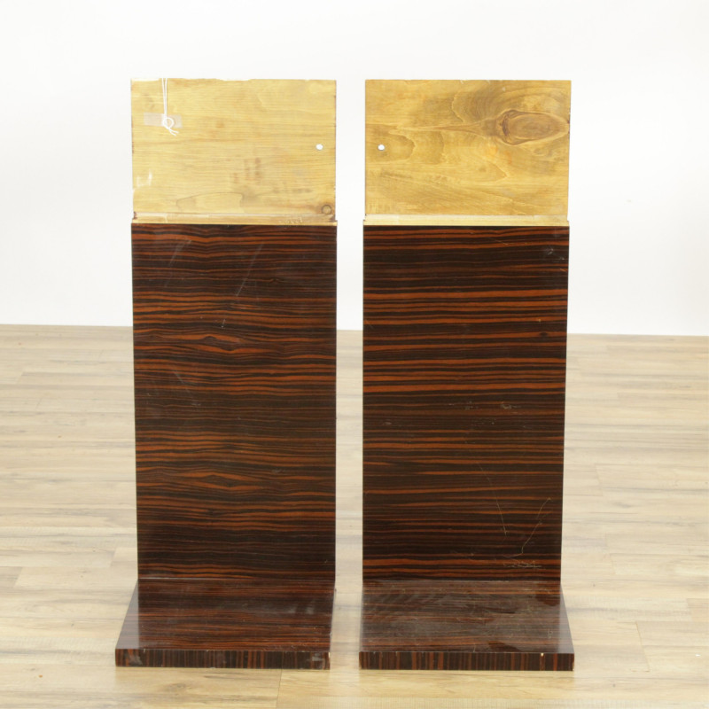 Pair Art Deco Style Rosewood Lamps