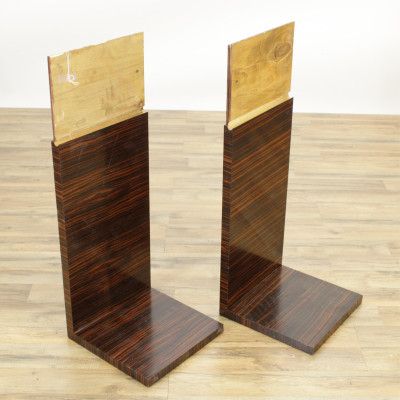 Pair Art Deco Style Rosewood Lamps