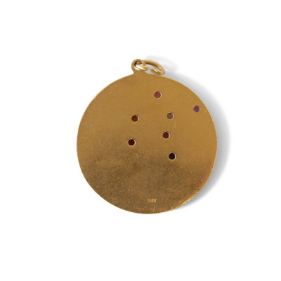 Two 14K Yellow Gold Jeweled Pendants