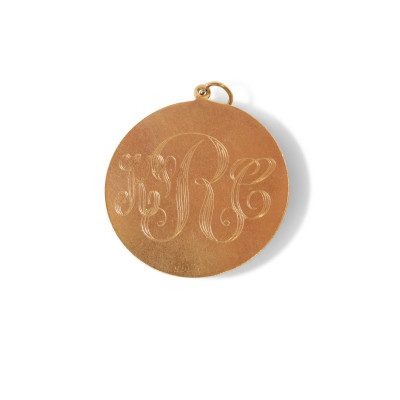 Two 14K Yellow Gold Jeweled Pendants
