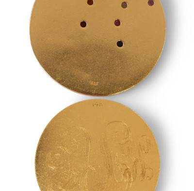 Two 14K Yellow Gold Jeweled Pendants