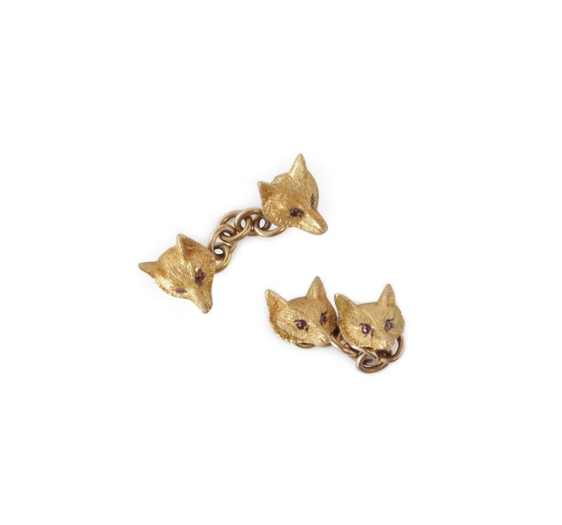 Pair of 9k Fox Head Cufflinks