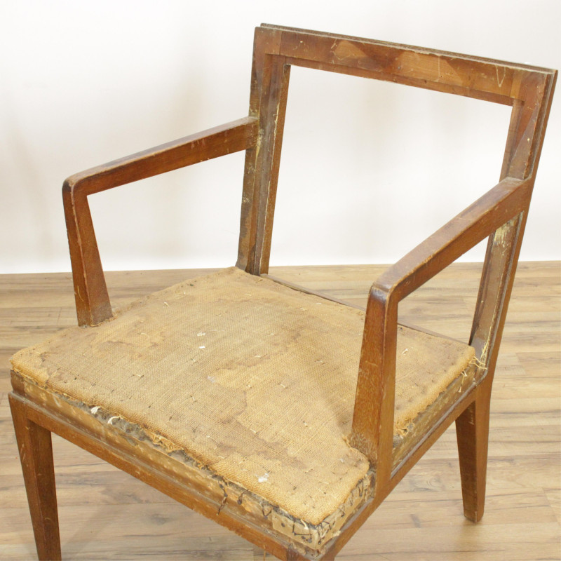 Jean Michel Frank Style Mahogany Armchair 1