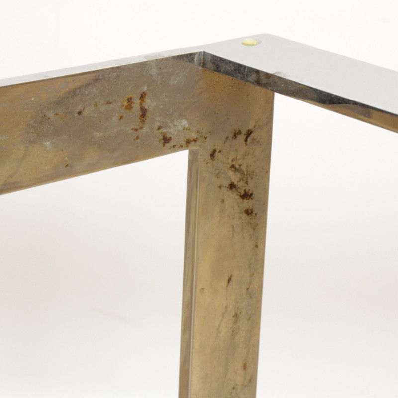 Contemporary Square Chrome Glass Coffee Table