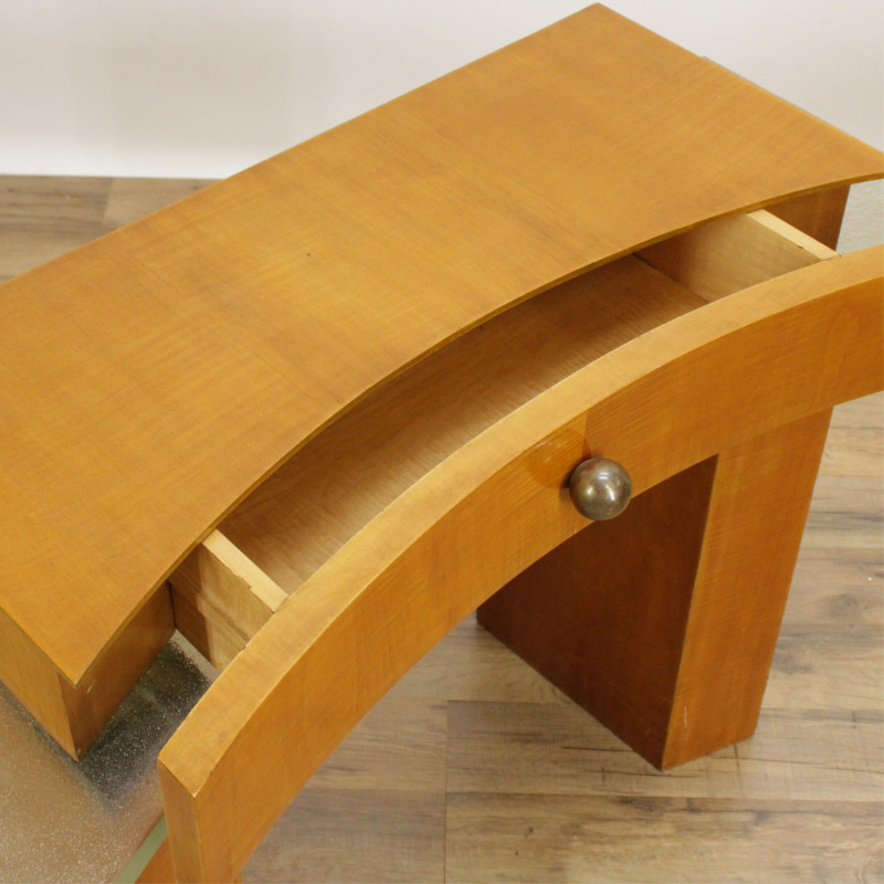 Memphis School Style Maple Glass Console