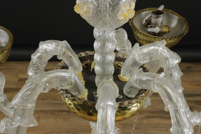 Venetian Figural Gilt 6Light Chandelier