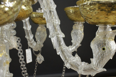 Venetian Figural Gilt 6Light Chandelier