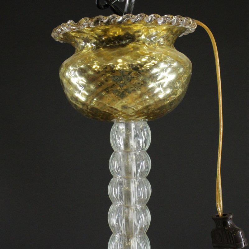 Venetian Figural Gilt 6Light Chandelier