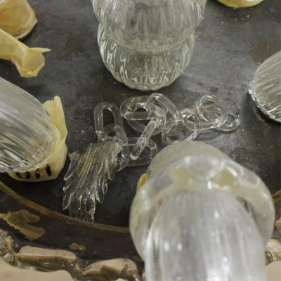 Venetian Figural Gilt 6Light Chandelier