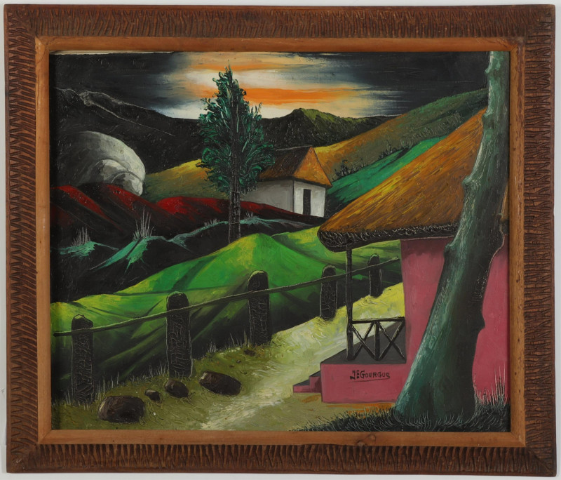 Jacques Enguerrand Gourgue Houses on Road O/C