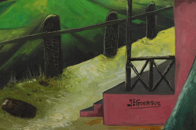 Jacques Enguerrand Gourgue Houses on Road O/C
