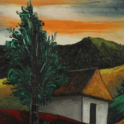 Jacques Enguerrand Gourgue Houses on Road O/C
