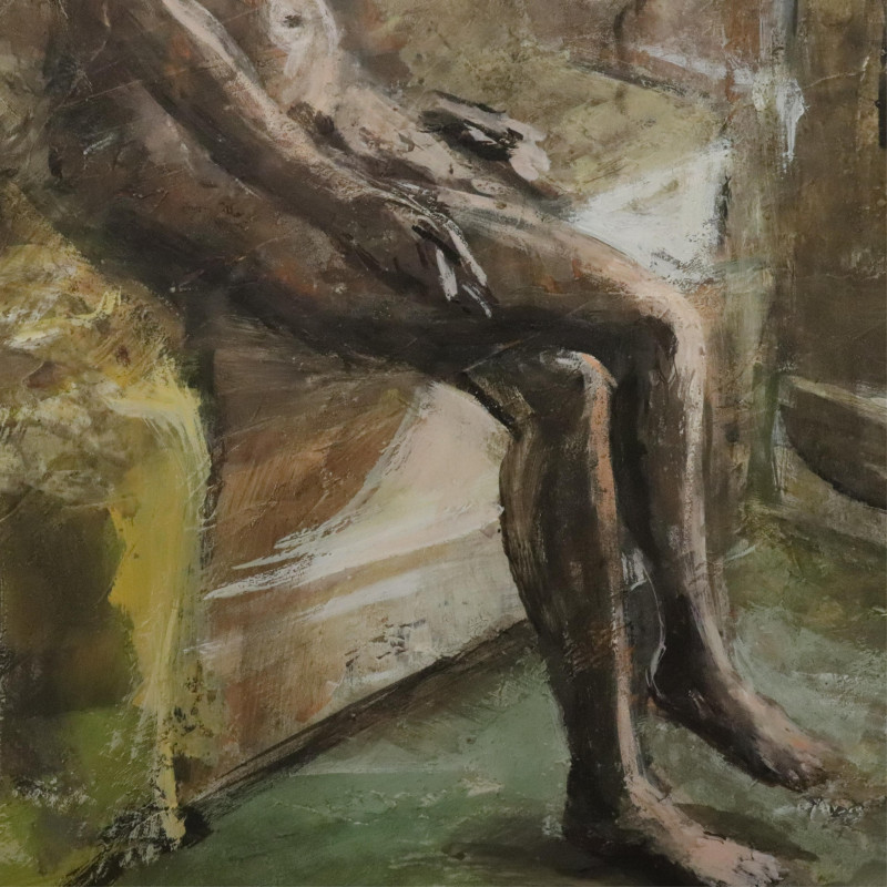 Ted Jaslow The First Ciggarette gouache
