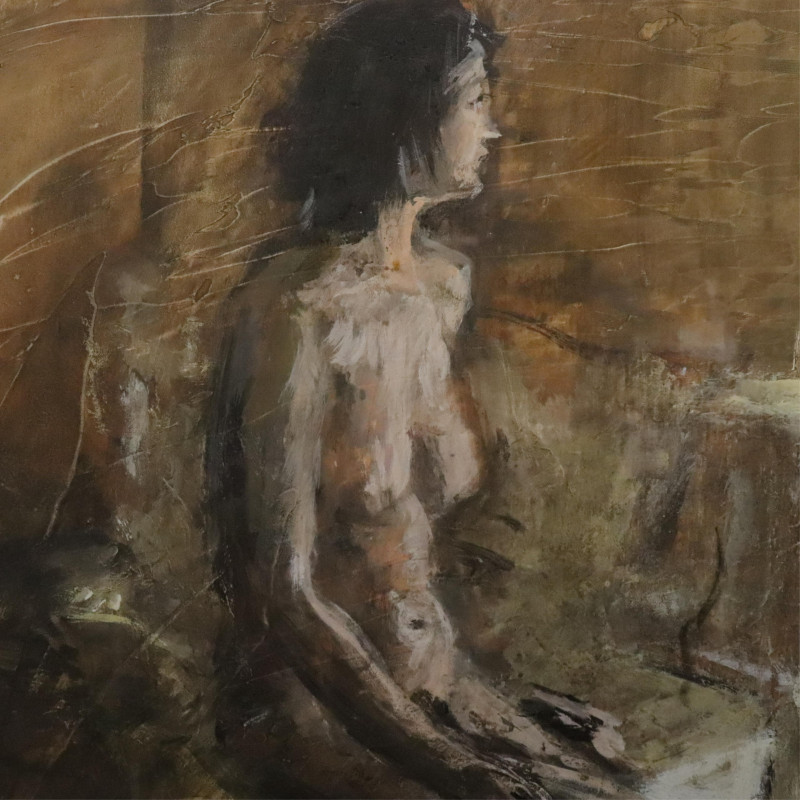 Ted Jaslow The First Ciggarette gouache
