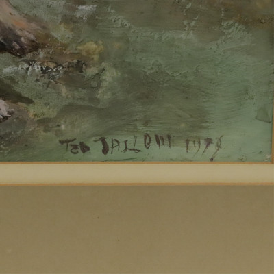 Ted Jaslow The First Ciggarette gouache