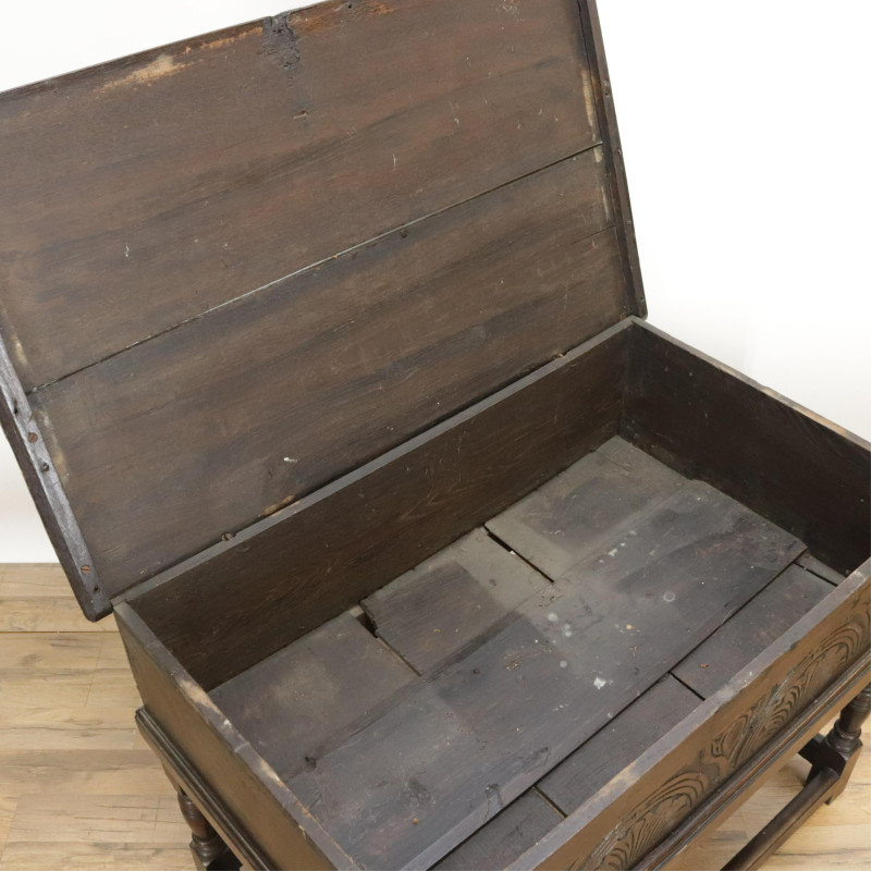 Jacobean Style Oak Storage Chest on Stand