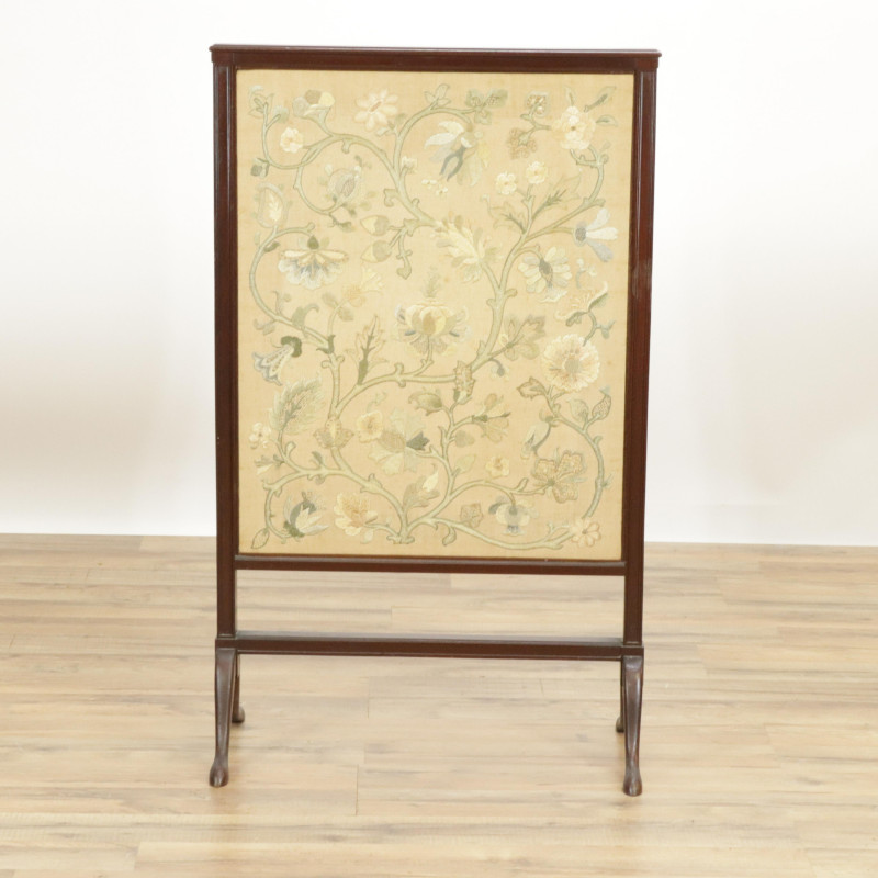 Georgian Style Silk Embroidered Firescreen