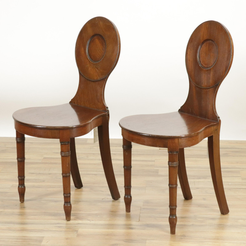 Regency Mahogany Hall Chairs Early 19th C