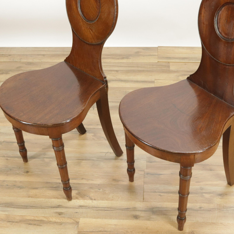 Regency Mahogany Hall Chairs Early 19th C