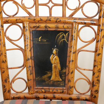 Pr Maitland Smith Brighton Pavilion Rattan Chairs