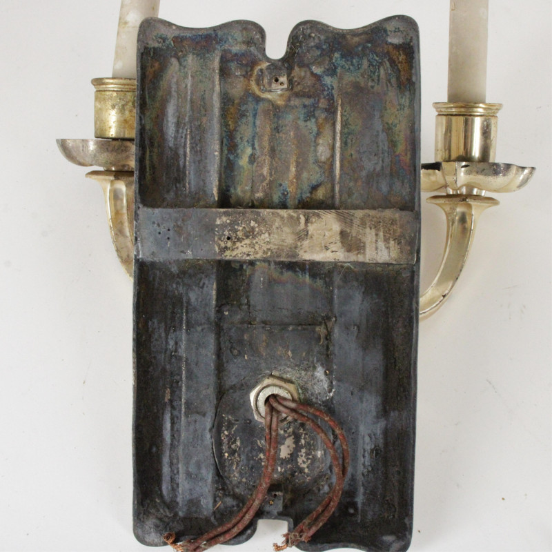 2 Pair Silverplate Brass Sconces Hall Lantern