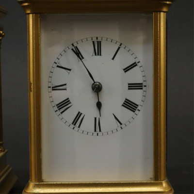 2 Brass Plated Repeater Carriage Clocks