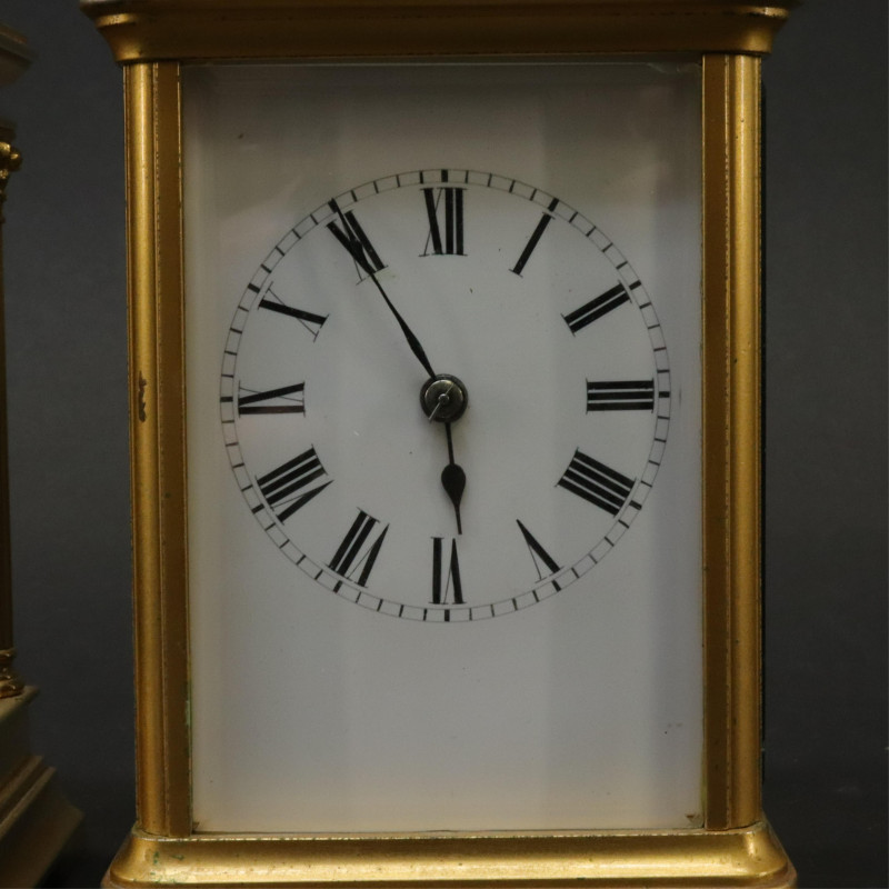 2 Brass Plated Repeater Carriage Clocks