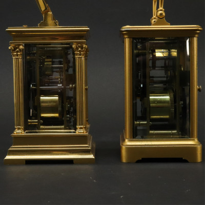 2 Brass Plated Repeater Carriage Clocks