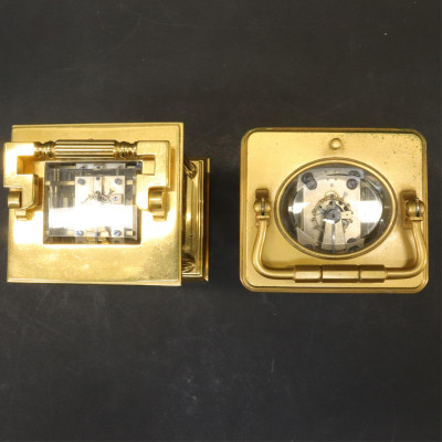 2 Brass Plated Repeater Carriage Clocks