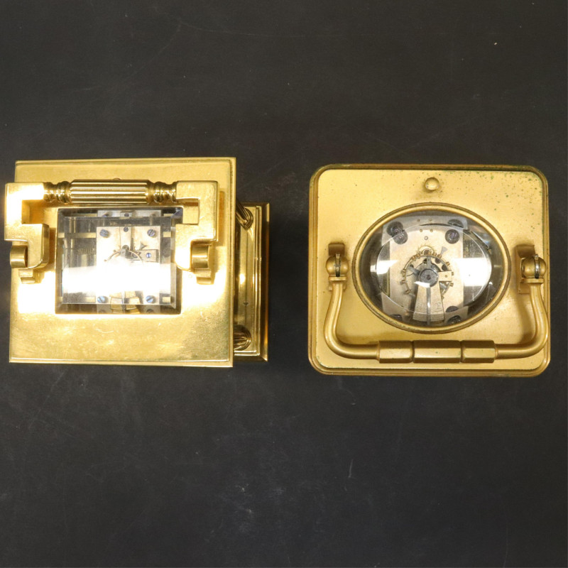2 Brass Plated Repeater Carriage Clocks