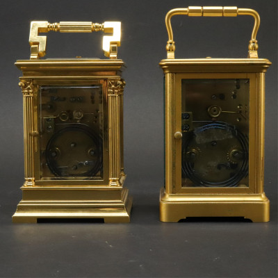 2 Brass Plated Repeater Carriage Clocks