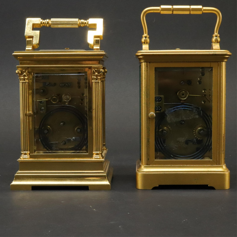 2 Brass Plated Repeater Carriage Clocks