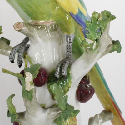 Pair Meissen Porcelain Parrots