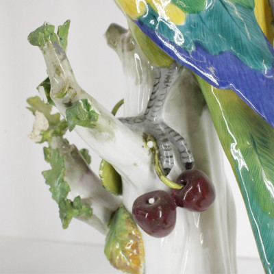 Pair Meissen Porcelain Parrots