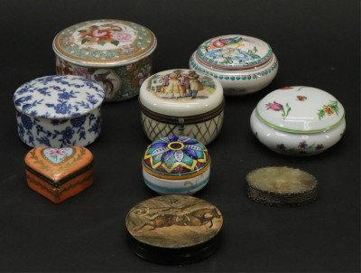 9 Porcelain Wood Carved Stone Boxes